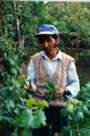 Campesino with grapes